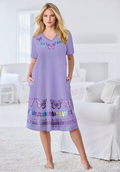 V-Neck Short Sleeve Short T-Shirt Lounger