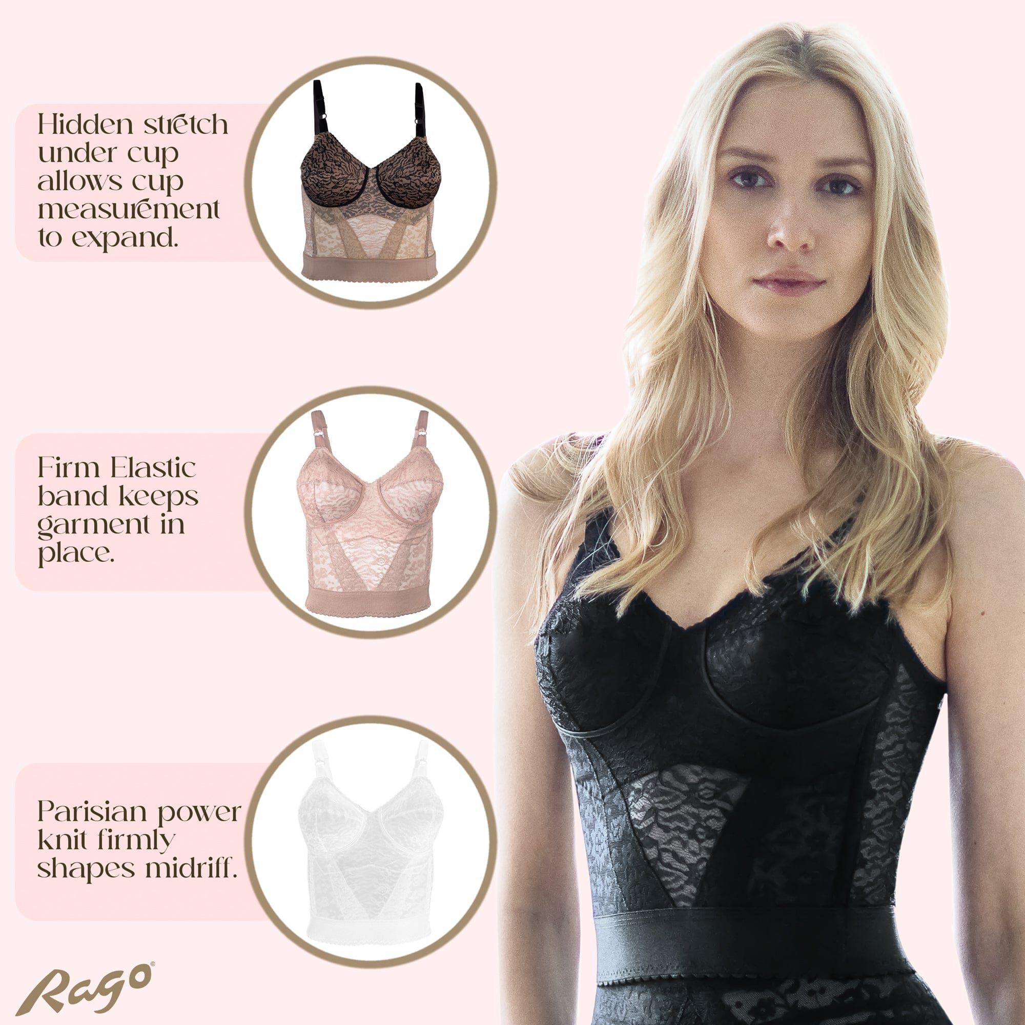 Long Line Firm Shaping Expandable Cup Bra 2202, BLACK, alternate image number 6