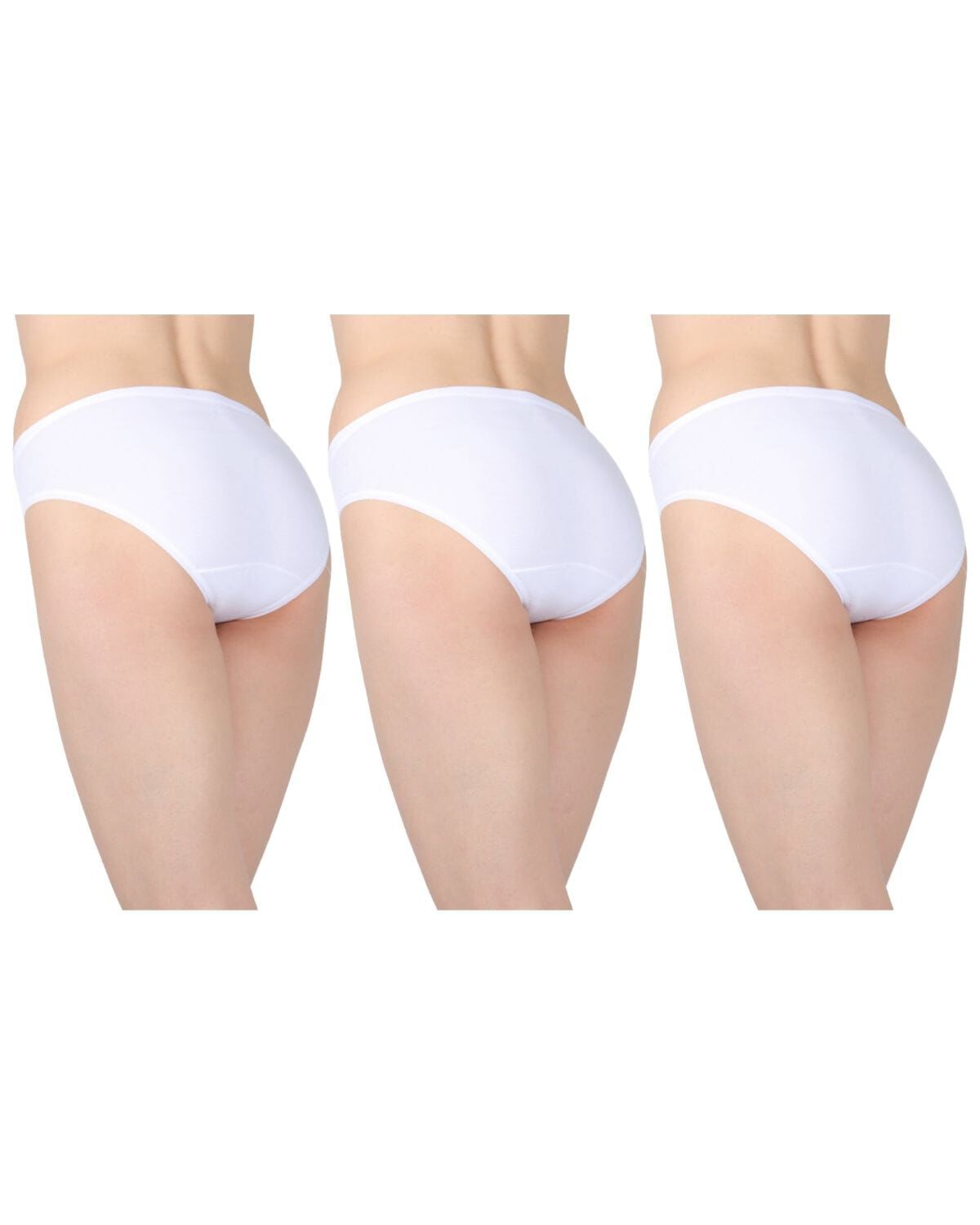 Combed Cotton Basic Hipster Panties 3 Pack, WHITE, alternate image number 4