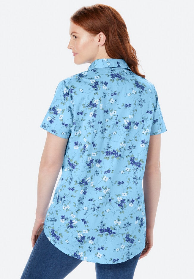 Perfect Short Sleeve Button Down Shirt, , on-hover image number null