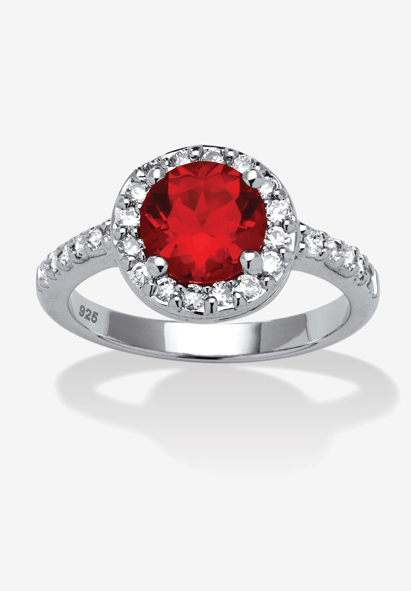 Sterling Silver Simulated Birthstone and Cubic Zirconia Ring, JULY, hi-res image number 0