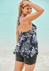 Flared Halter Tankini Top , , alternate image number null