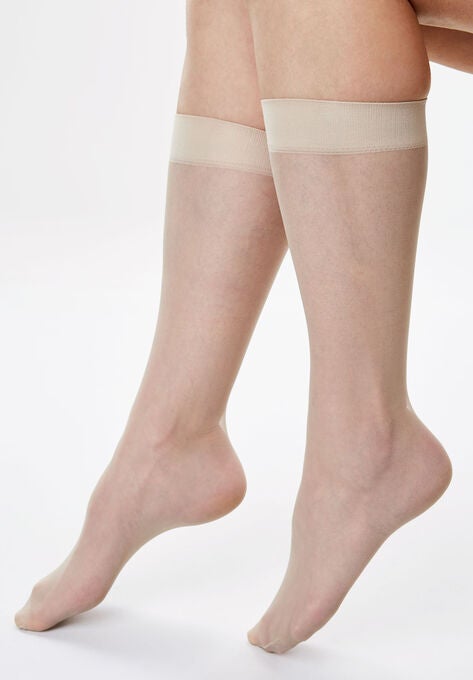 3-Pack Sheer Knee-High Socks , NUDE, hi-res image number null