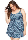Cape Cod Swimdress, PATCHWORK TIE DYE NAVY, hi-res image number null