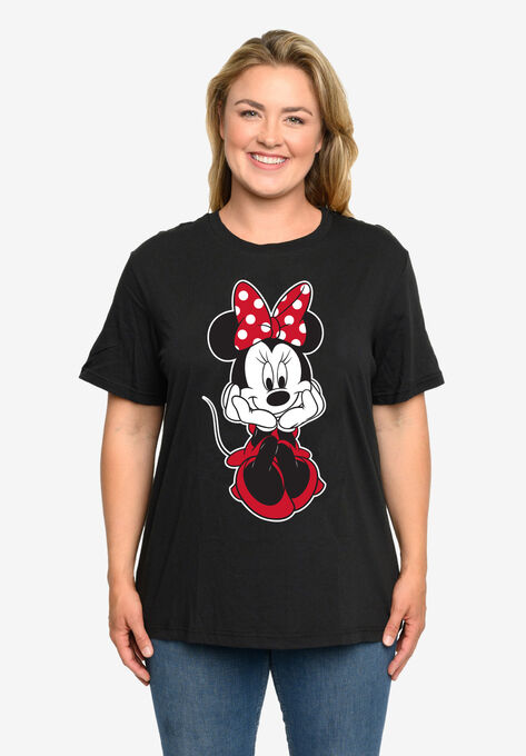 Minnie Mouse Sitting T-Shirt Black, , alternate image number null