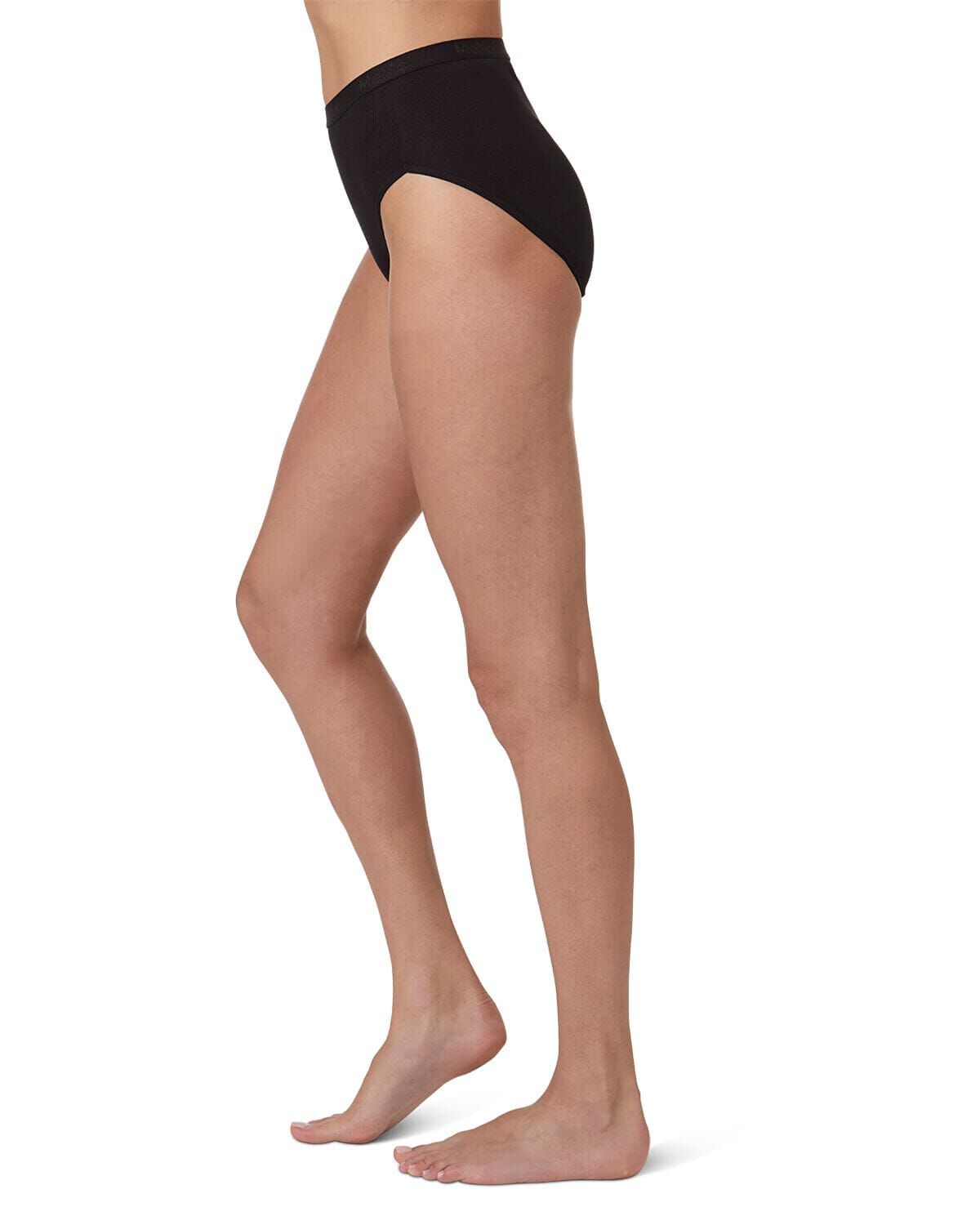 Women's 3 Pair Pack Ribbed Briefs, BLACK, hi-res image number 0