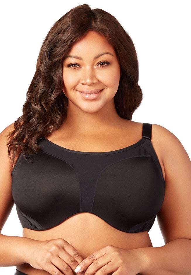Microfiber Underwire Sports Bra , BLACK, hi-res image number 0