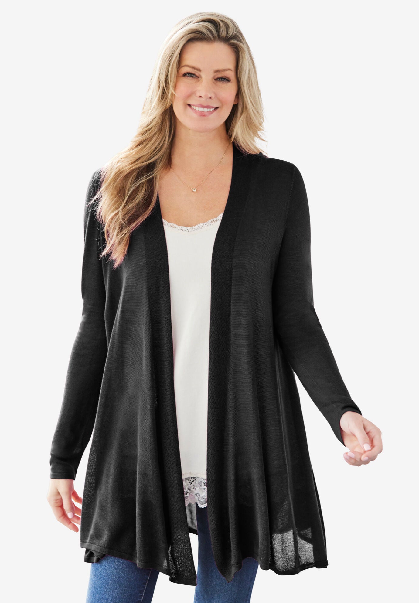 Lightweight open front cardigan top