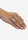 Goldtone Marquise Cut Cubic Zirconia Bridal Ring Set (6 cttw TDW), , alternate image number null