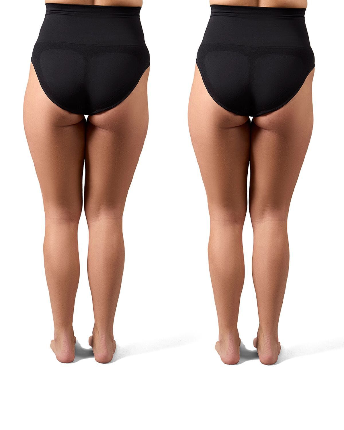 2 Pair Women's Full Coverage High Waisted Shaping Briefs, BLACK, alternate image number 2