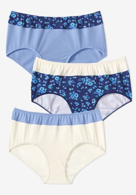 3-Pack Color Block Full-Cut Brief , EVENING BLUE ASSORTED, hi-res image number null