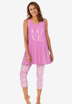 Plus Size Scoop Neck PJ Sets