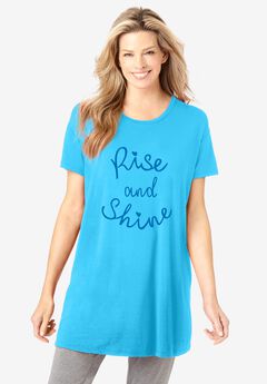 Plus Size Blue Tunic Tops