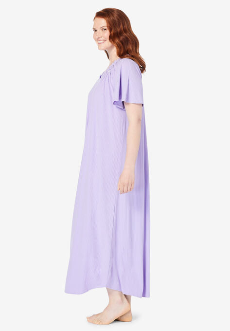 Rib Knit Long Nightgown, , alternate image number null