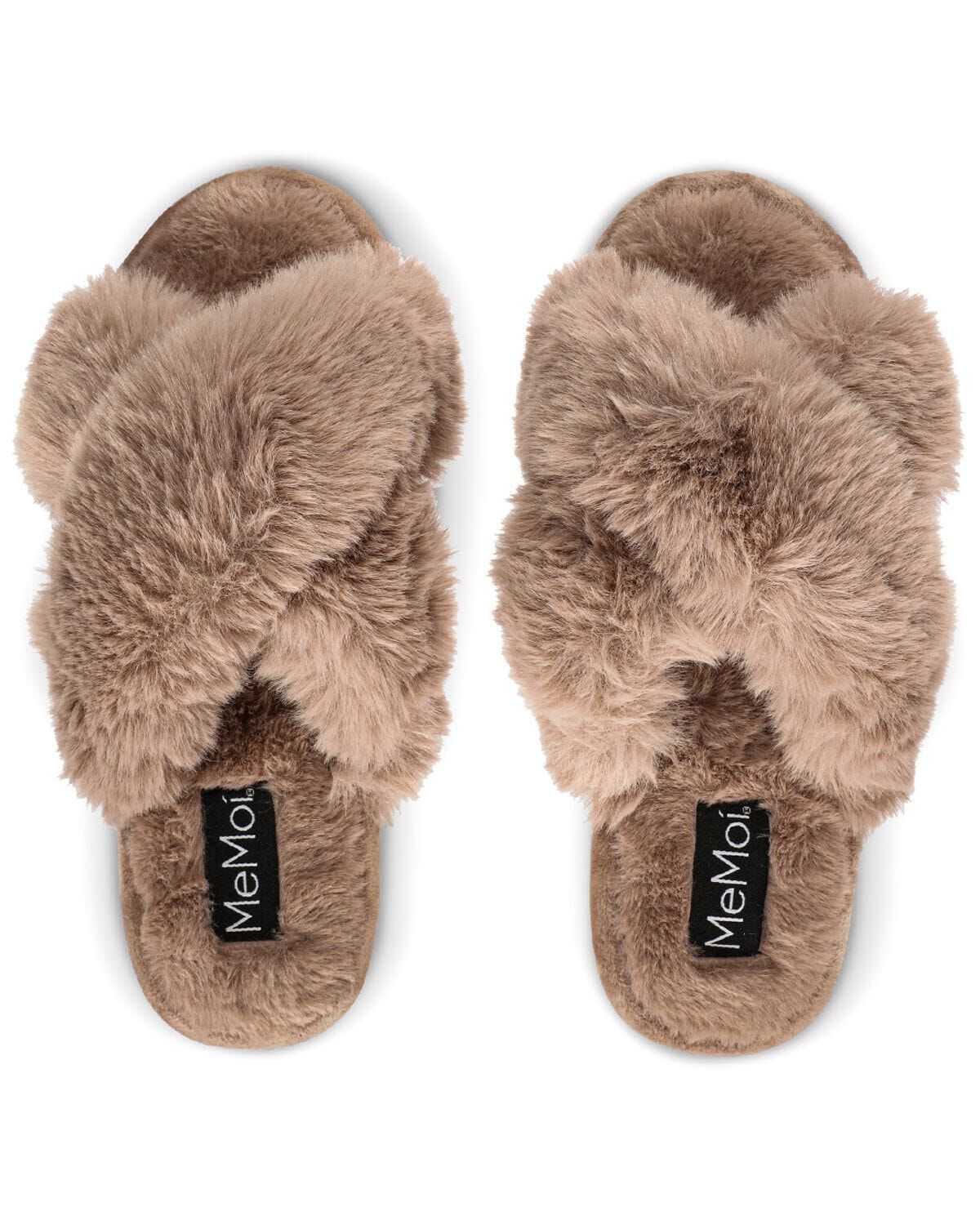 Women's Beverly Faux Fur Memory Foam Plush Slipper, TAUPE, hi-res image number 0