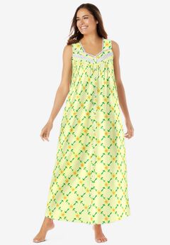 Long Sleeveless Floral Nightgown