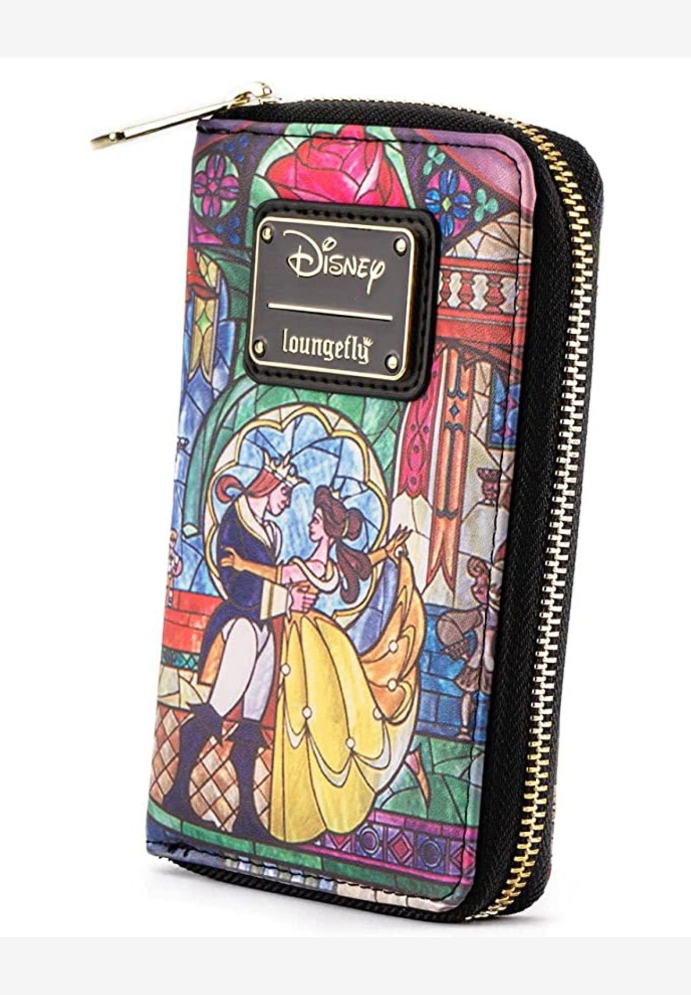 Loungefly x Disney Beauty and The Beast Belle Wallet Zip Around, BLACK, alternate image number 2