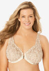 Embroidered Front-Close Underwire Bra , IVORY SPARKLING CHAMPAGNE, hi-res image number null