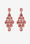 Gold Tone Pear Cut Simulated Birthstone Earrings, OCTOBER, hi-res image number null