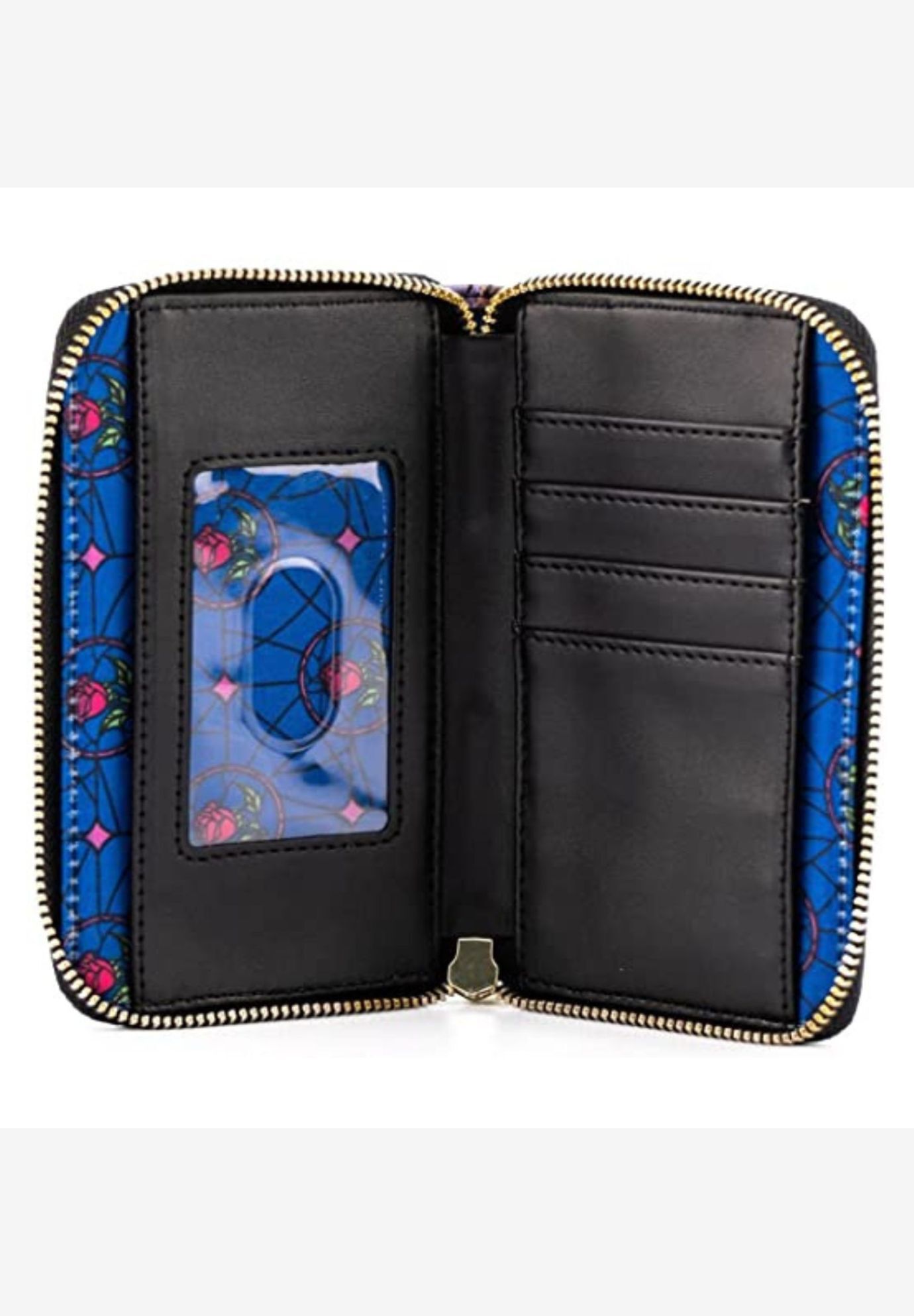 Loungefly x Disney Beauty and The Beast Belle Wallet Zip Around, BLACK, alternate image number 3