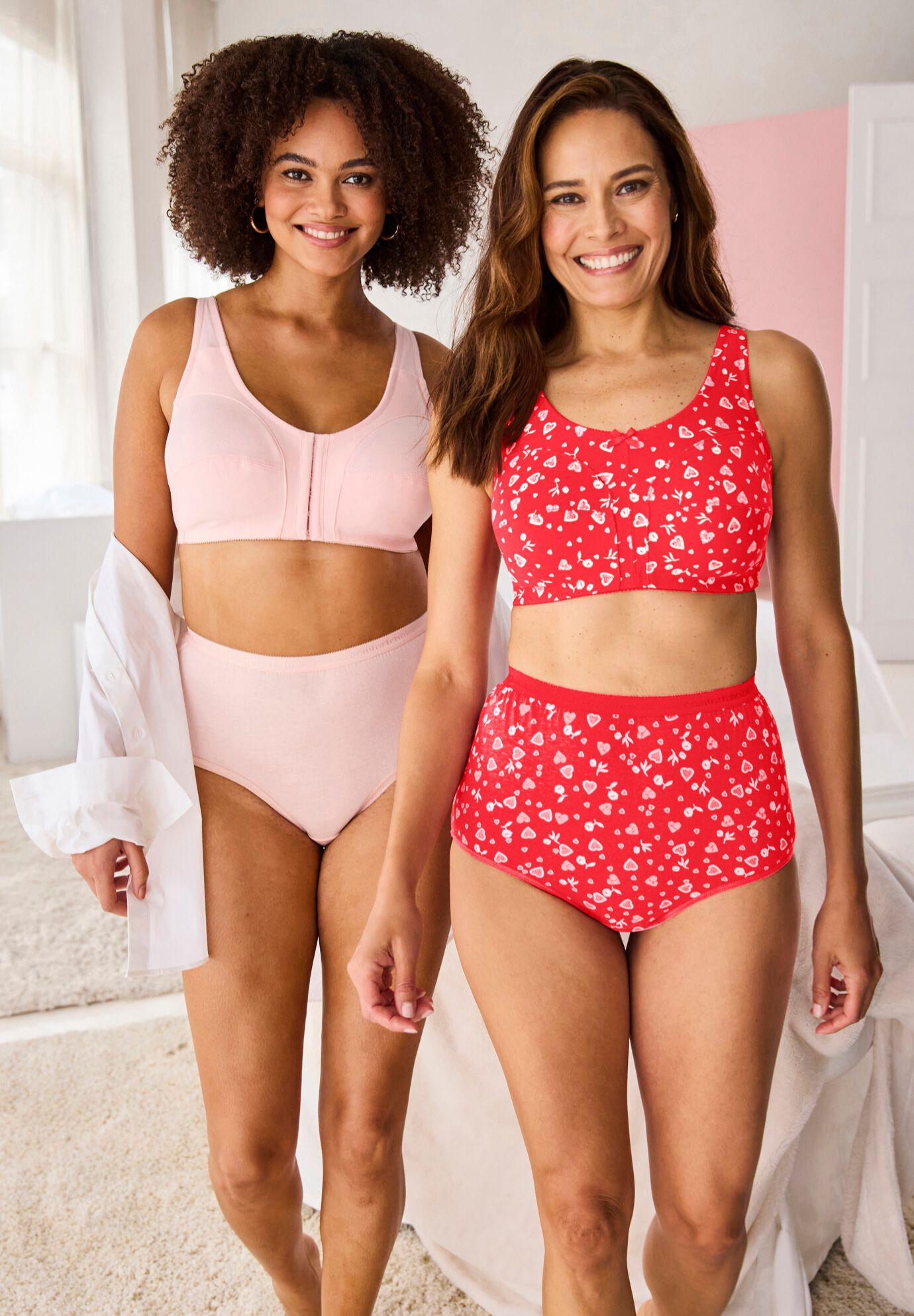 Cotton Front-Close Wireless Bra, , alternate image number 2