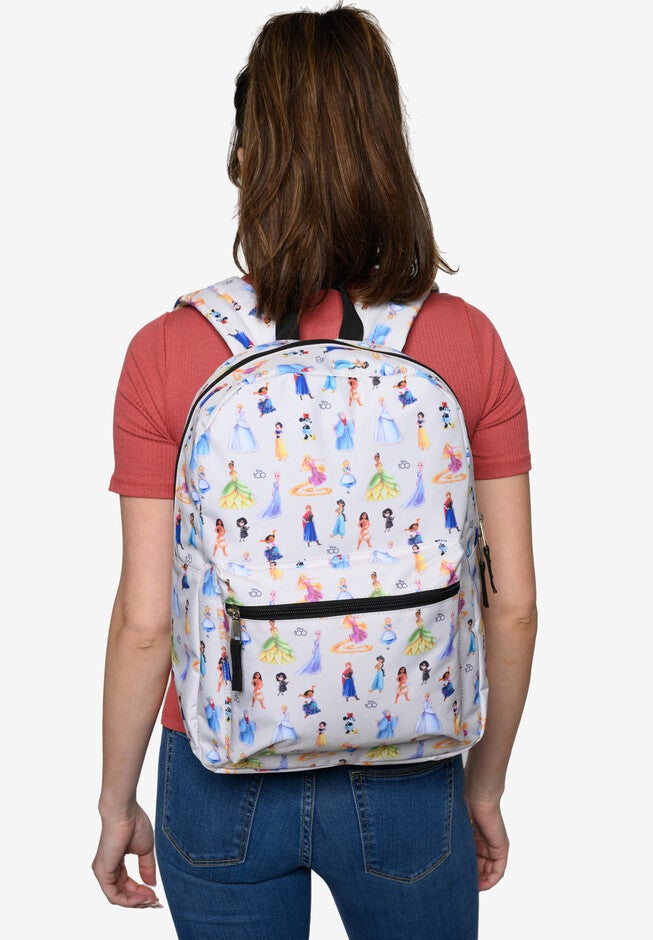 Disney 100 Years Celebration Characters All-Over Print 16 inches Deluxe Nylon Backpack, , on-hover image number 1