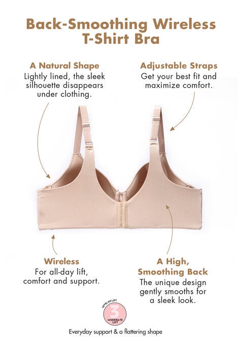 Back-Smoothing Wireless T-Shirt Bra , , alternate image number null