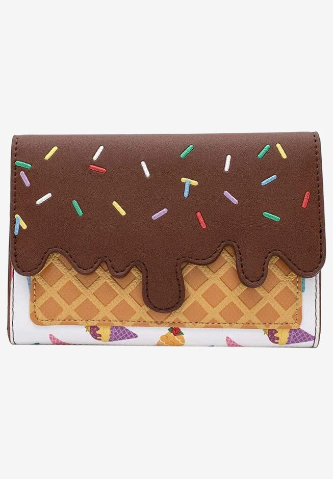 Disney x Loungefly Women's Ice Cream Cones Princesses Snap Flap Wallet, MULTI, hi-res image number 0