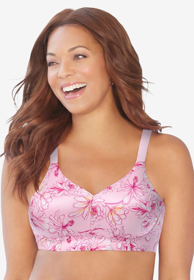 Wireless Back Smoothing Bra, PINK FLORAL BLOOM, hi-res image number null