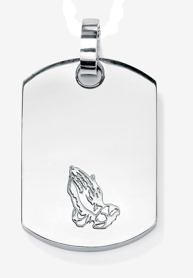 Stainless Steel Serenity Prayer Dog Tag Pendant (22Mm) With 20 Inch Chain, , alternate image number null
