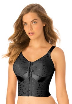 Jacquard Front-Close Wireless Longline Posture Bra