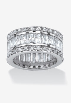 Platinum-Plated Eternity Bridal Ring Cubic Zirconia (9 1/3 cttw TDW)