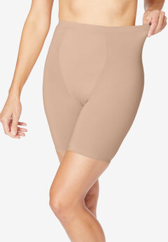 Secret Solutions Women's Plus Size High-Waist Power Mesh Long Leg