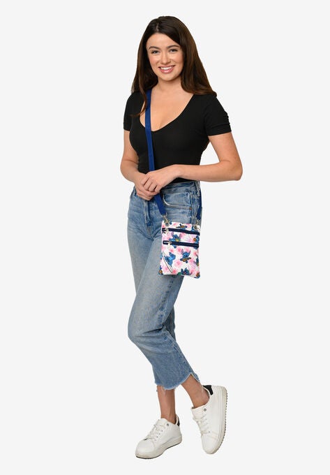 Stitch Passport Bag Travel Crossbody Purse Pink White, , alternate image number null