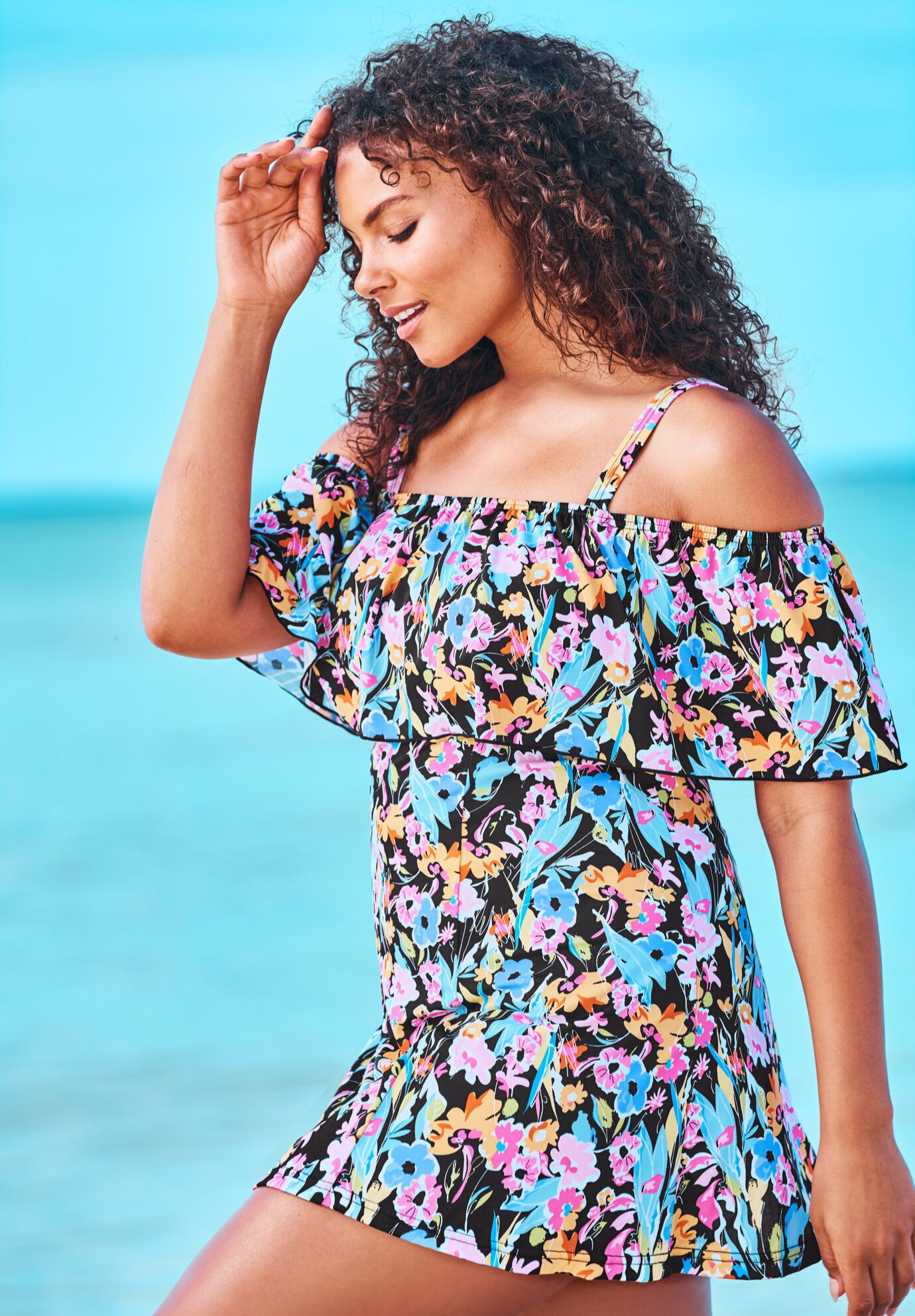 cold shoulder swimdress