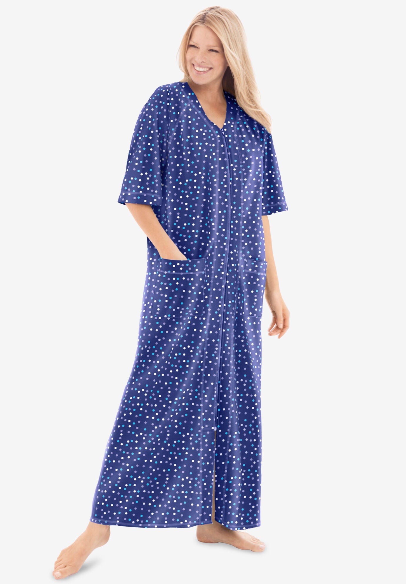 Plus size zip up robes clearance