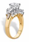 Yellow Gold Plated Round Starburst Ring Cubic Zirconia (3 5/8 cttw TDW), , on-hover image number null