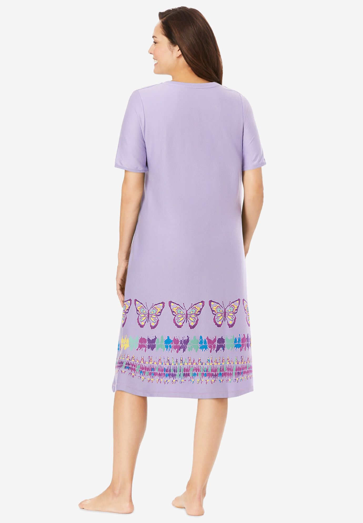 Short T-Shirt Lounger, PRETTY ORCHID BUTTERFLY, on-hover image number 1