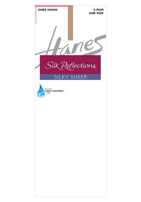 Silk Reflections Knee Highs Sheer Toe 6-Pack, LITTLE COLOR, hi-res image number null
