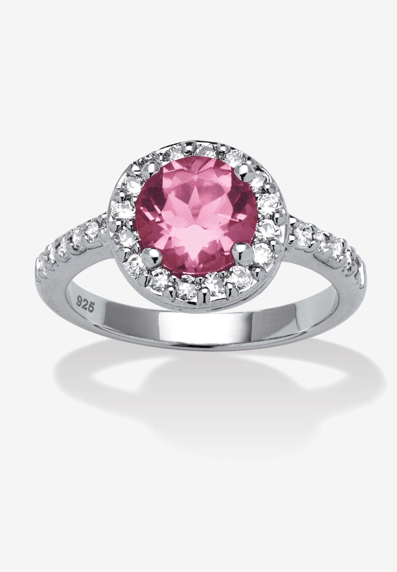 Sterling Silver Simulated Birthstone and Cubic Zirconia Ring, OCTOBER, hi-res image number 0