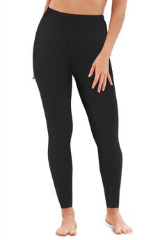 Plush Lined Cable Knit Footless Leggings