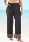 Wide-Leg Pant Swim Cover-Up Pant , GREEK KEY BORDER, hi-res image number null