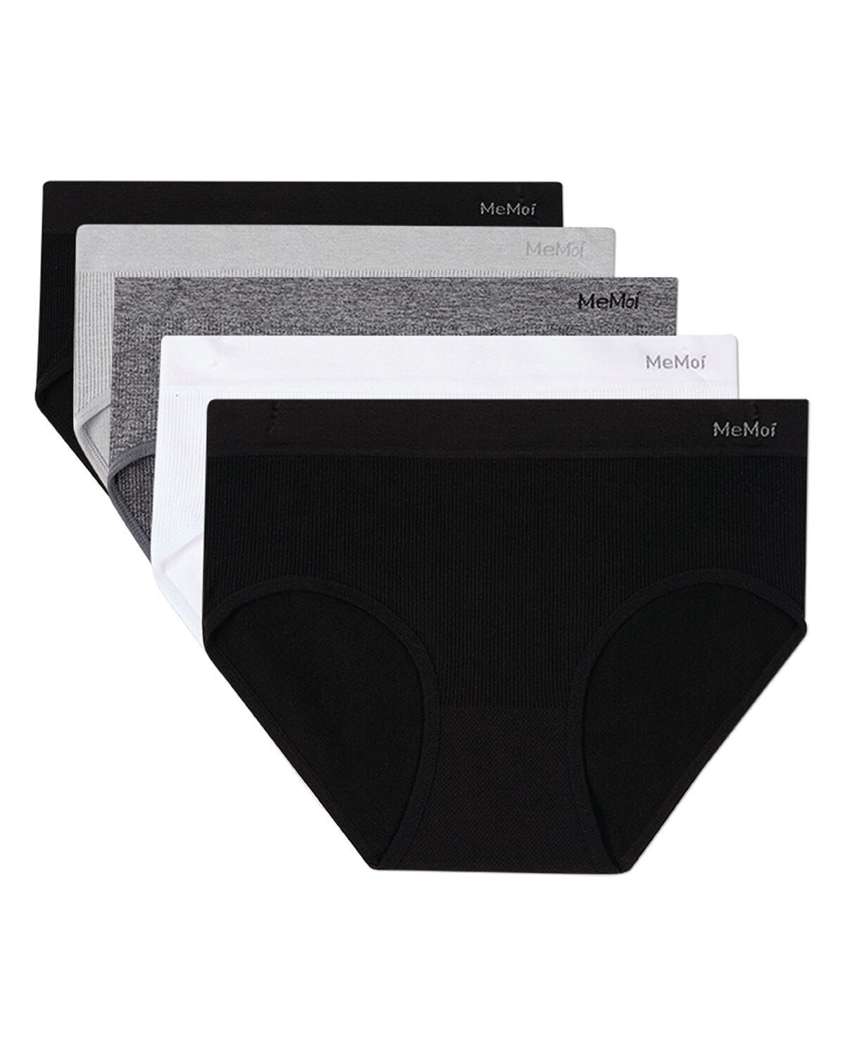 5 Pair Women's Seamless Pin-Rib Tag-Free Full-Coverage Brief Panties, DARK COLOR MULTI, hi-res image number 0