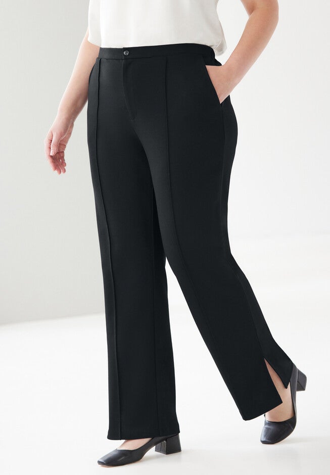 Ponte Wide-Leg Pant, BLACK, hi-res image number null
