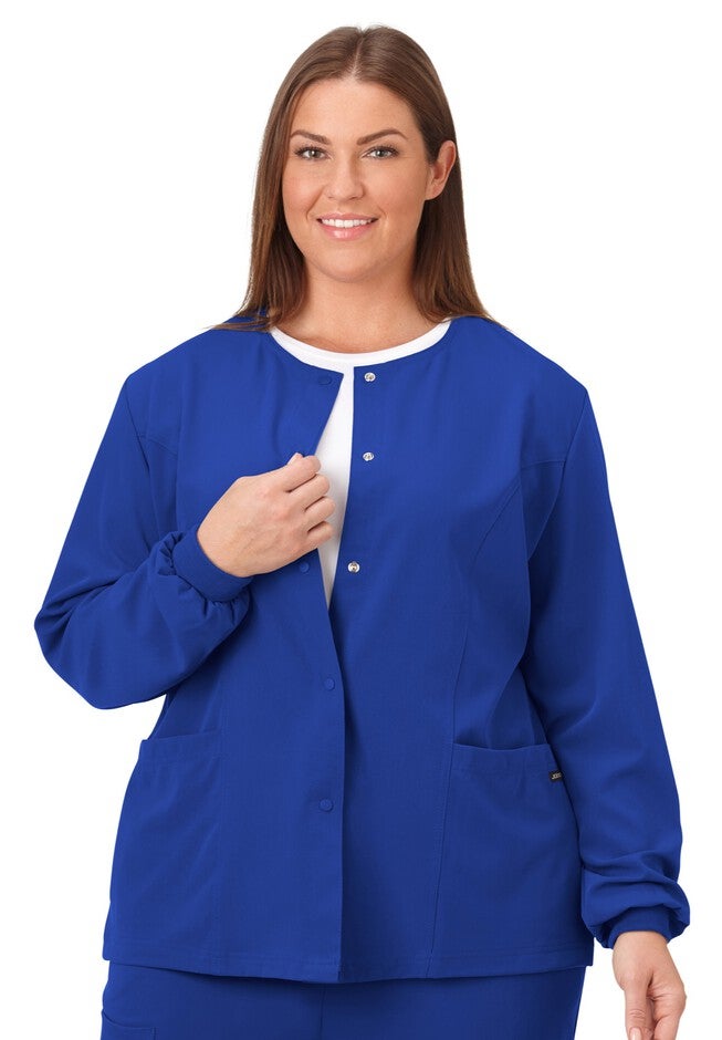 Jockey Scrubs Women's Snap to it Warm-Up Jacket, GALAXY, hi-res image number 0