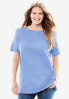 Perfect Short-Sleeve Boatneck Tunic, FRENCH BLUE, hi-res image number null