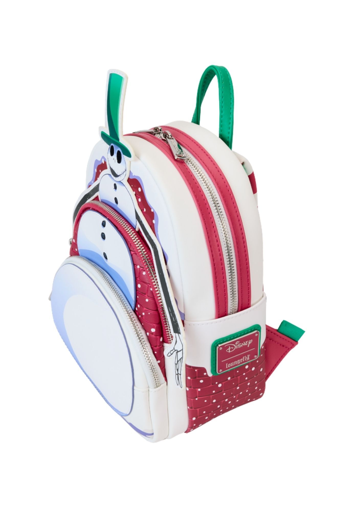 Loungefly x The Nightmare Before Christmas Snowman Jack Skellington Mini Backpack, WHITE, alternate image number 2