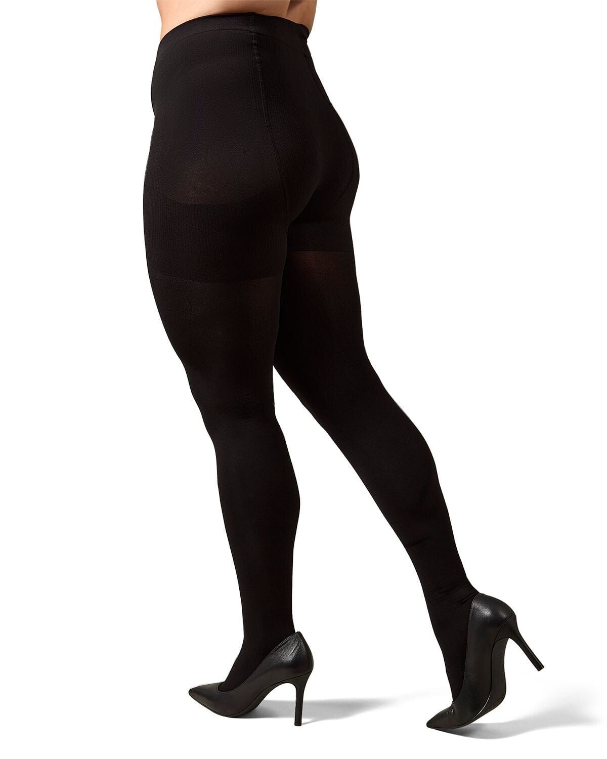 Women's FirmFit Opaque 90 Denier Control Top Tights, BLACK, alternate image number 2