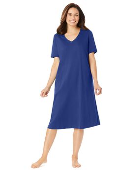 V-Neck Short Sleeve Short T-Shirt Lounger
