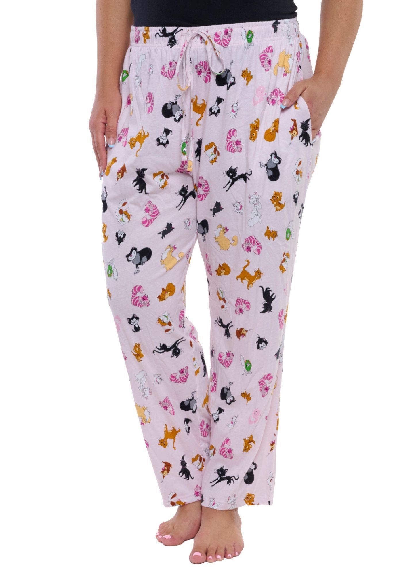 Disney Cats Pajama Pants Loungewear Sleepwear Pink, PINK, hi-res image number 0